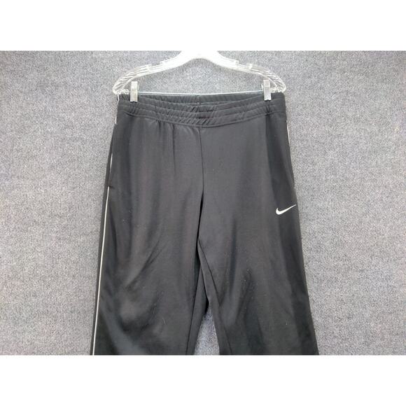 Nike Athletic Pants Size M Black 100% Polyester White Stripe - Picture 3 of 10